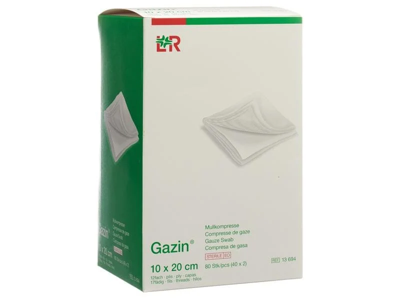Lohmann Rauscher L&R Gazin Mullkompressen, steril, 20 x 10cm, 80 Stück