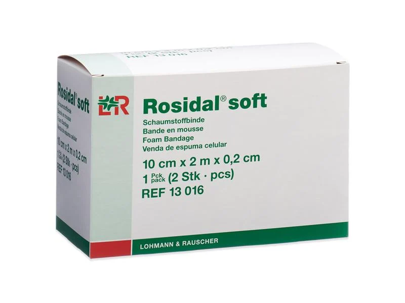 Lohmann Rauscher L&R Rosidal soft, Schaumstoffbinde 10 cm x 2 m x 0.2 cm, 2 Stück