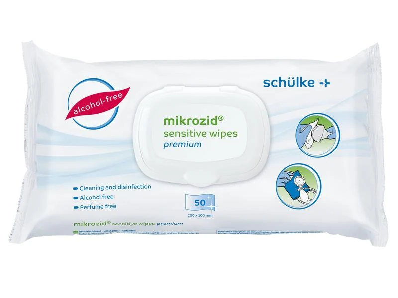Schülke Mikrozid sensitive wipes premium, 20 x 20 cm, 50 Stück