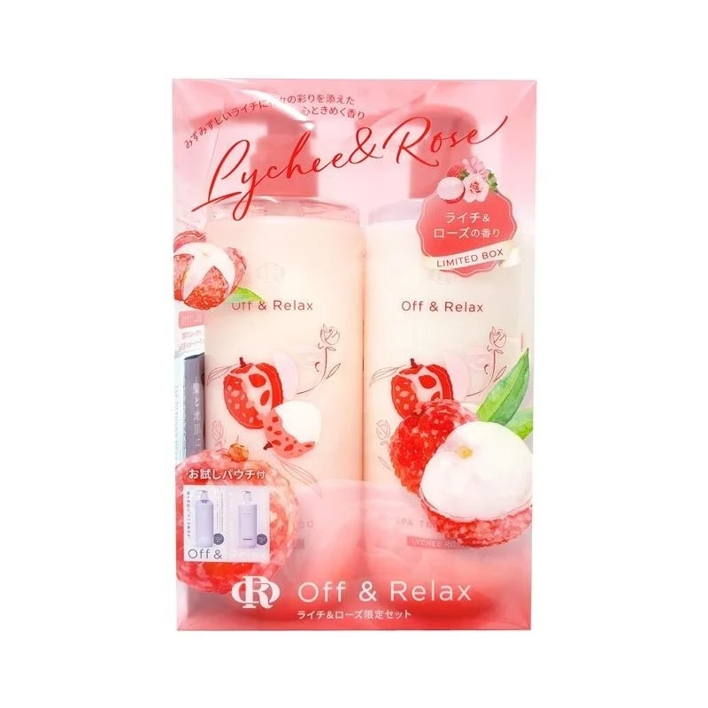 [Self-operated] Japan Off&Relax Limited Edition Lychee Rose Fluffy Refreshing Shampoo and Conditioner Set Shampoo 460ml + Conditioner 460ml