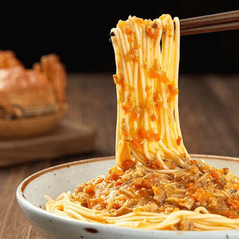 [Self-operated] China's Unequal Su's Crab Roe Noodles Black Gold Export Edition Hairy Crab Noodles Instant Noodles 213g Jiangnan Flavor Instant Noodles Instant Noodles Midnight Noodles