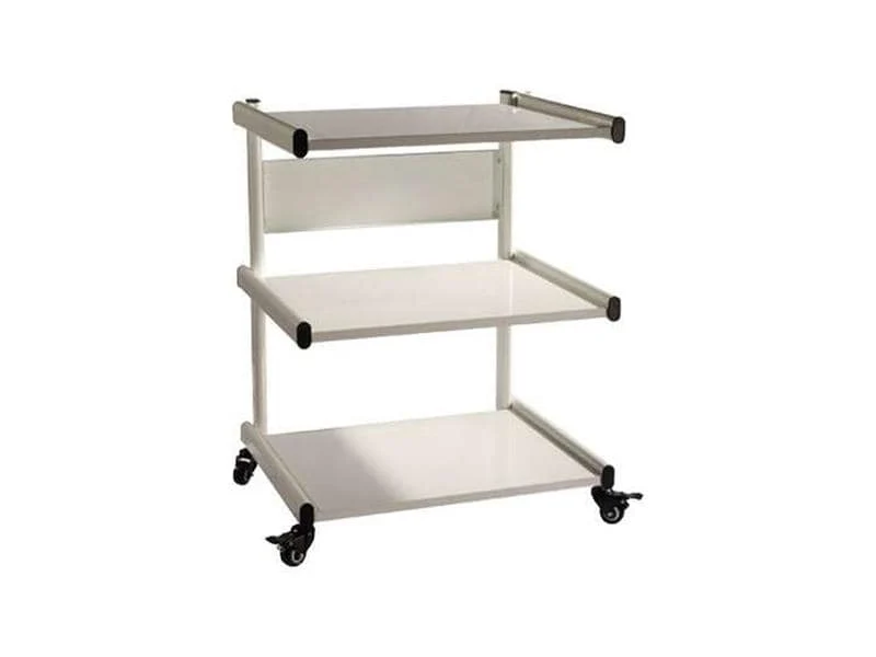 Diverse Gerätewagen, weiss, mit 3 Tablaren, 80 x 63 x 50 cm