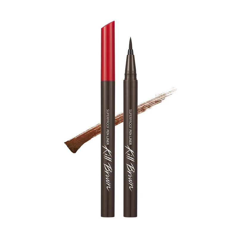 CLUB CLIO Waterproof Eyeliner (Red Cap, White Text) #1 Brown 02ml Waterproof, Smudge-Resistant, Long-Lasting Eyeliner