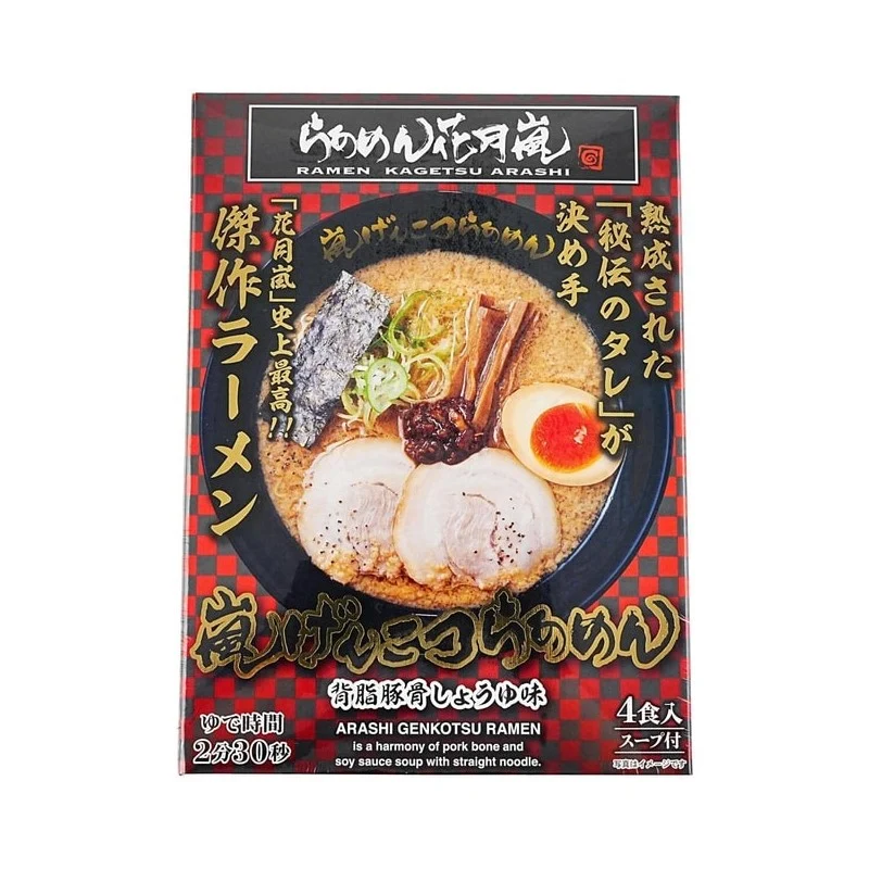 RAMEN KAGETSU ARASHI Rich Tonkotsu Soy Sauce Flavor 4 Servings 524g Instant Ramen