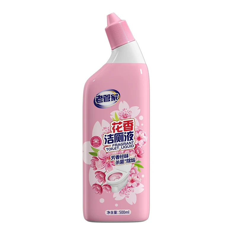【Self-operated】China Old Butler Fragrance Toilet Cleaner Lasting Sakura Fragrance 500ml Strong Decontamination Deodorizing Fragrance Decontamination Cleaner Toilet Cleaner Toilet Cleaner Liquid
