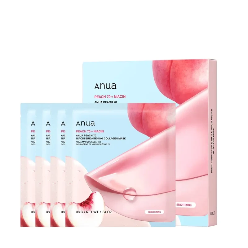 ANUA Peach Collagen Gel Mask (4-pack) for whitening, lightening, firming, and radiance