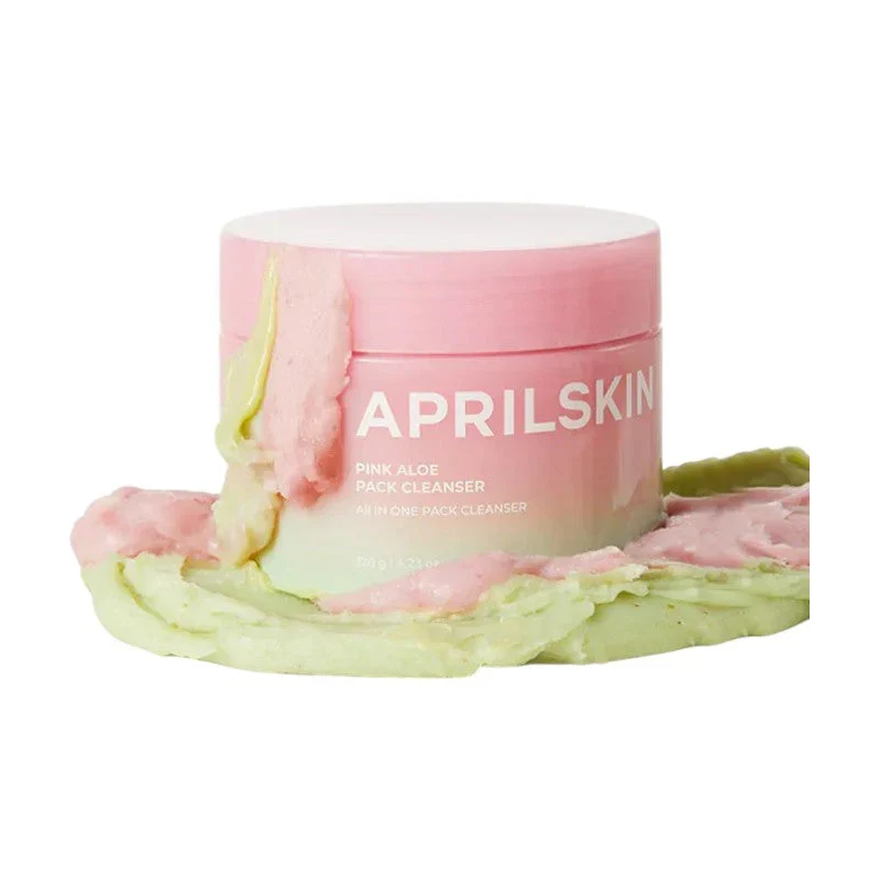 April Skin Pink Aloe Vera Cleansing Protein Cleanser 120g Deep Cleansing XNUMX-in-XNUMX Cleansing Cream for a Cleansing Mask and Makeup Remover