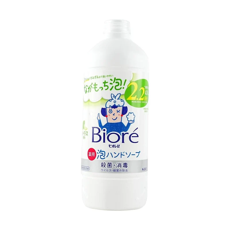 [Self-operated] Japan KAO Kao BIORE Biore Foaming Hand Sanitizer Refill Pack Refill Green Bottle Citrus Scent 430ml