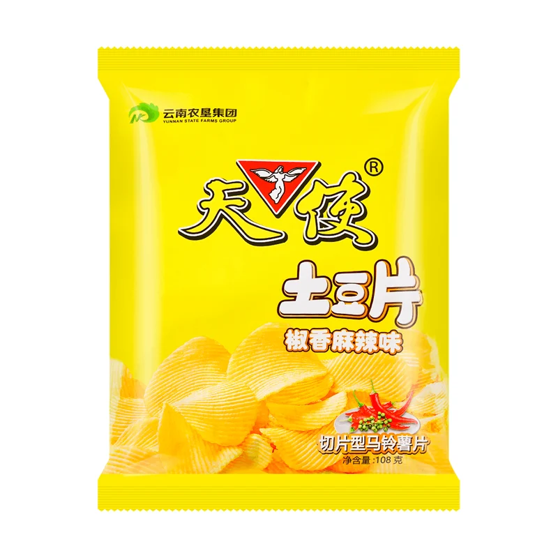 [Self-operated] China Angel Potato Chips Spicy Flavor Potato Chips 108g Yunnan Specialty Snacks Puffed Food