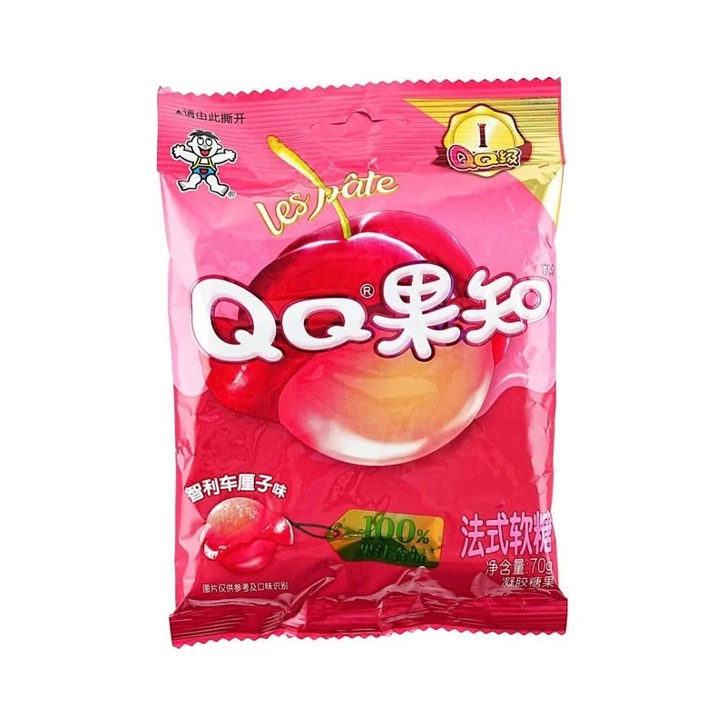 Want Want QQ Fruit French Soft Candy Chilean Cherry Flavor 70g