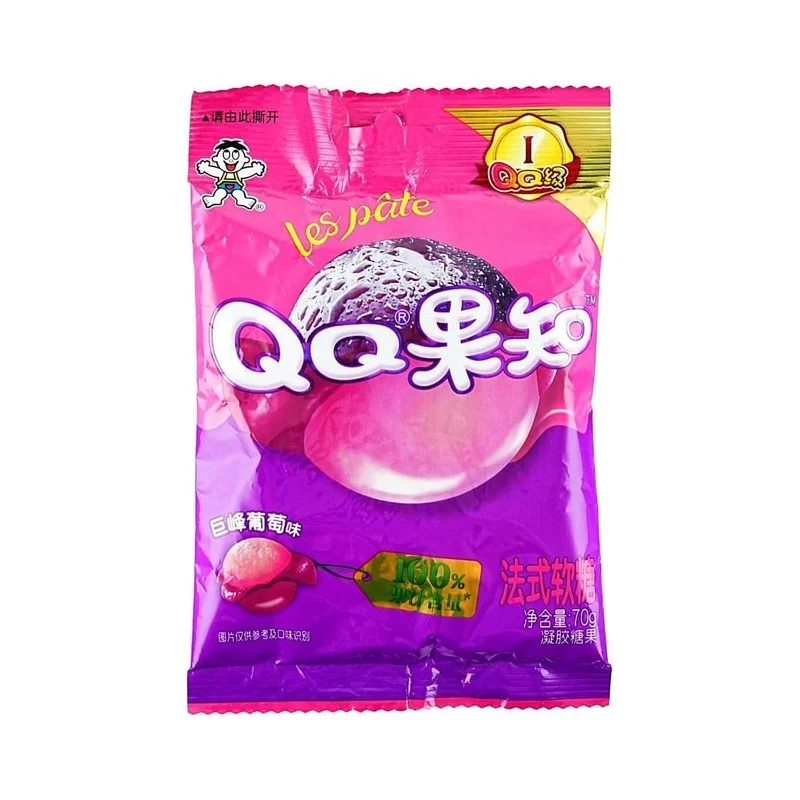Want Want QQ Fruit French Gummy Candy (70g) - Kyoho Grape Flavor - Children's Snacks