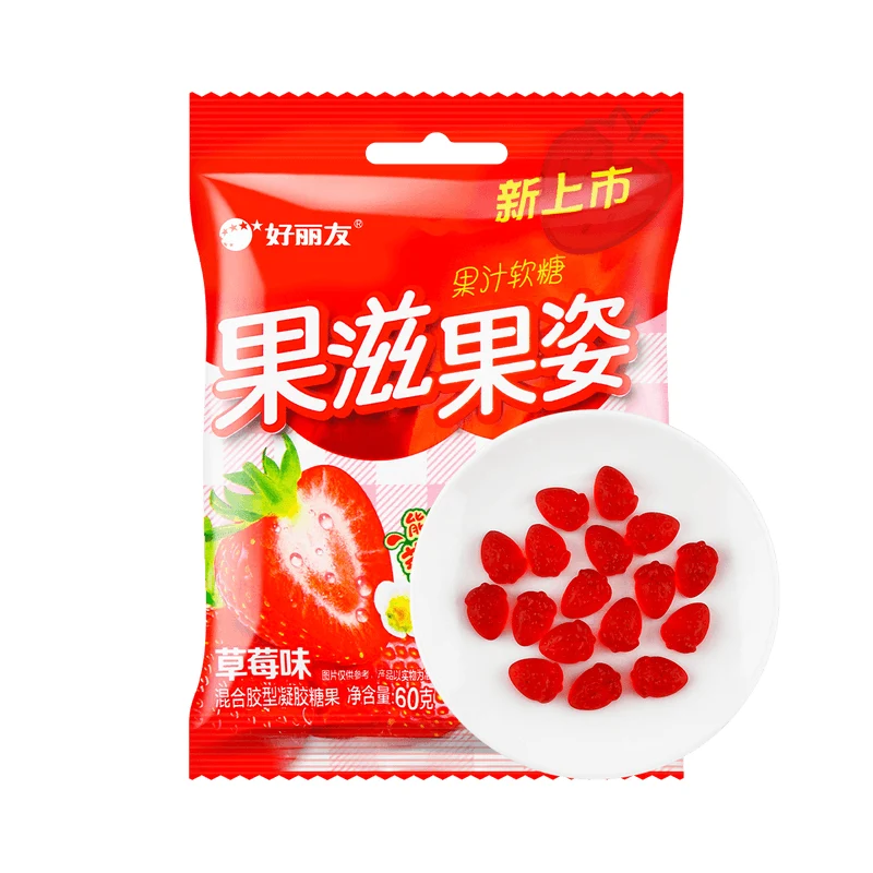 [Self-operated] Korea ORION Orion Mainland China version Fruity Fruit Juice Gummy Candy Strawberry Flavor 60g Gummy Candy Internet celebrity high-value children's snack candy snack