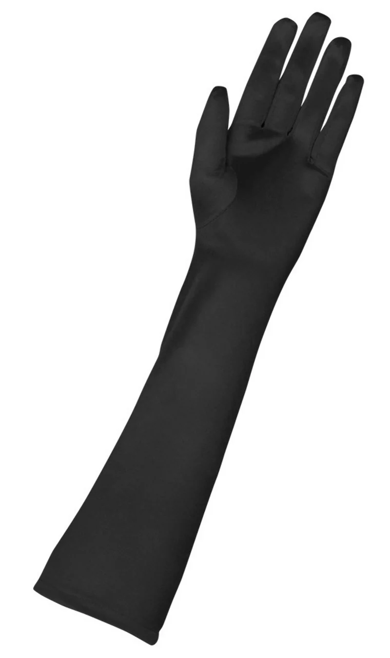 Schwarze Lange Glanz-Handschuhe