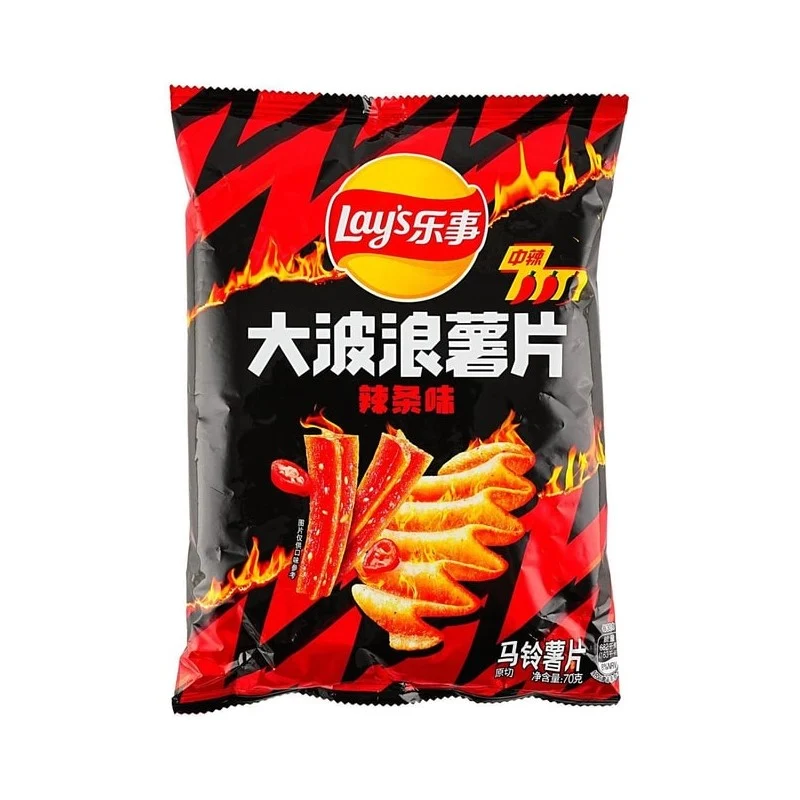 [Self-operated] China Pepsi LAY'S Lay's Big Wave Potato Chips Spicy Strip Flavor Bag 70g Soul Spicy Thick Crispy