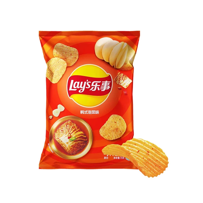 [Self-operated] China Pepsi LAY'S potato chips Korean kimchi flavor 70g/bag snacks puffed food