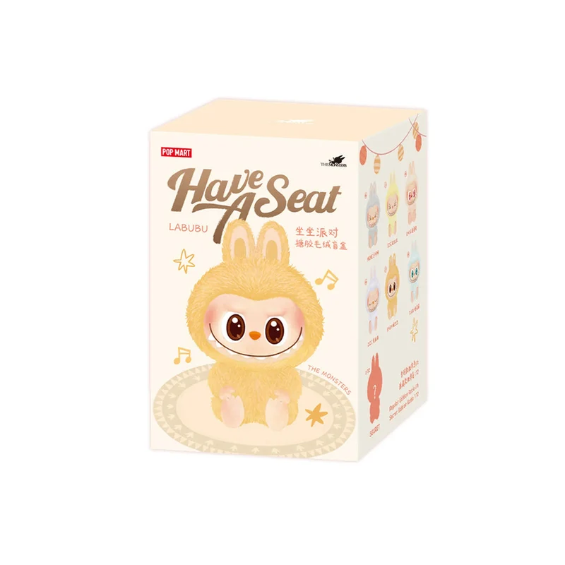 [Self-operated] China Pop Mart LABUBU THE MONSTERS Sit-and-Sit Party Vinyl Plush Pendant Blind Box Doll 1 Pack