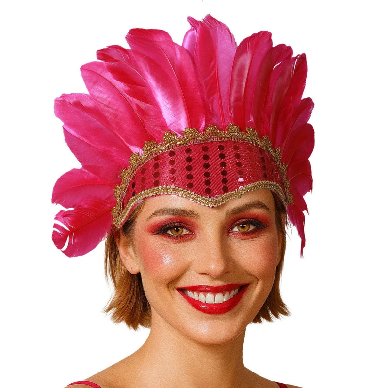Fuchsia Federhaarschmuck Eco