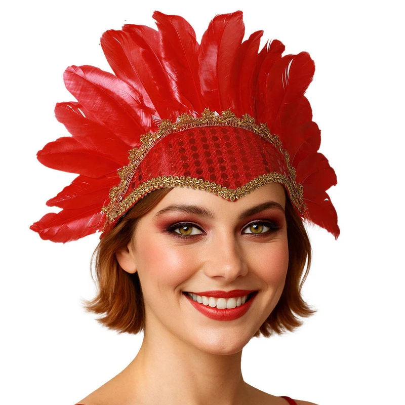 Federhaarschmuck Rot Eco