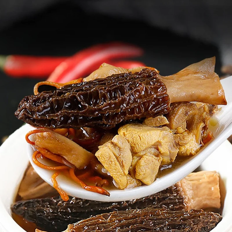 [Self-operated] China Wuwei Morel Mushroom Soup Packets 3-4 Servings 66g Pangdonglai Mixed Mushroom Soup Stew Dry Goods Packets