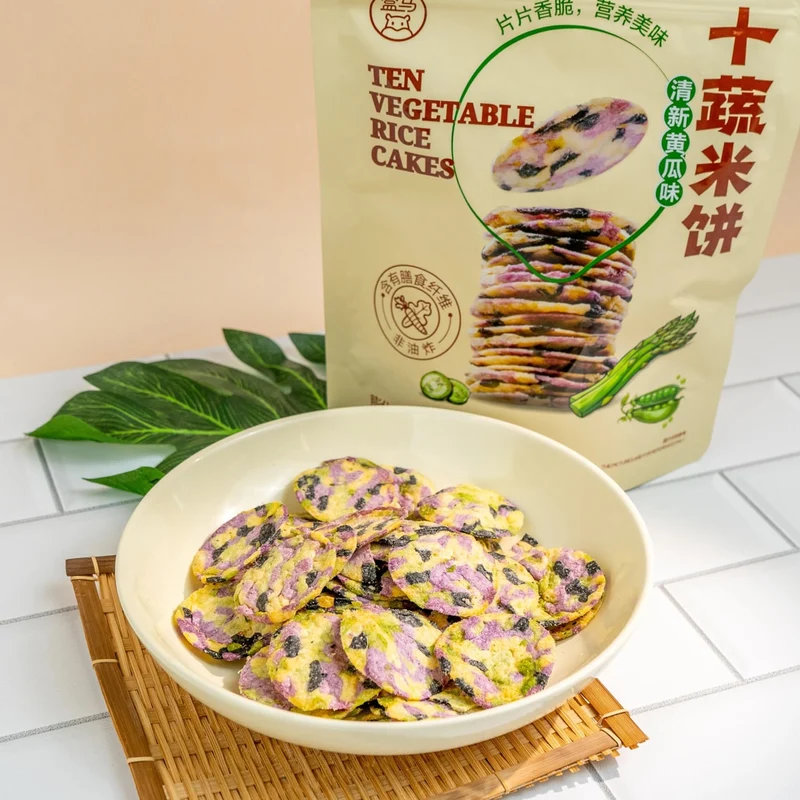 [Self-operated] China Hema Ten Vegetable Rice Cake Fresh Cucumber Flavor Non-fried Potato Chips 118g Rich in Dietary Fiber Children's Snack