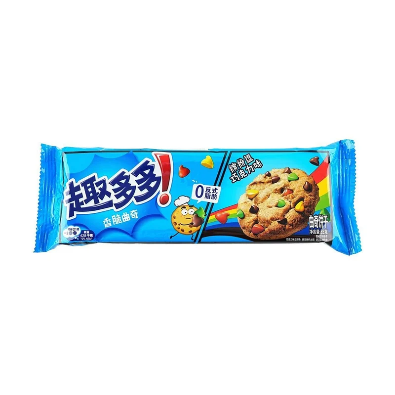 [Self-operated] China Oreo Quduoduo Crispy Cookies Colorful Chocolate Bean Flavor 85g Snack Food Snacks Casual Office Dessert Children's Snack