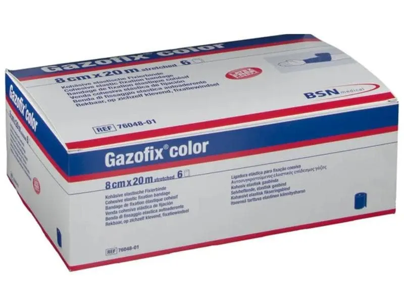 Gazofix Kohäsive elastische FIxierbinde color, gelb, 8 cm x 20 m, 6 Stück