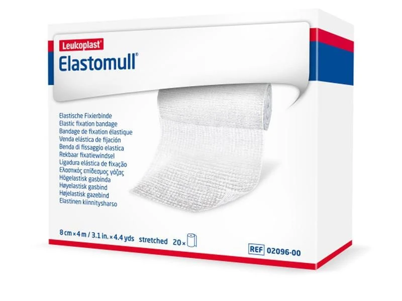 Leukoplast Elastomull, elastische Fixierbinde, 8 cm x 4 m, 20 Stück