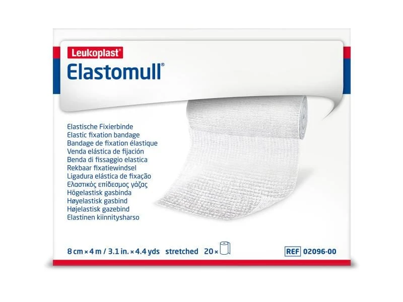 Leukoplast Elastomull, elastische Fixierbinde, 8 cm x 4 m, 20 Stück