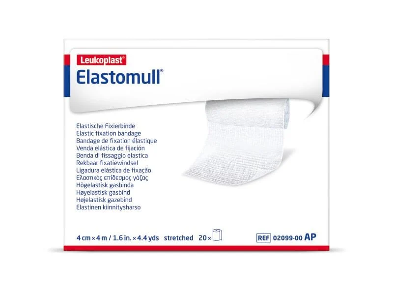Leukoplast Elastomull, elastische Fixierbinde, 4 cm x 4 m, 20 Stück