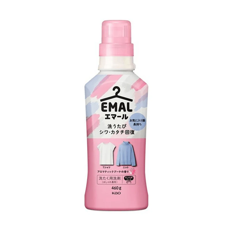 [Self-operated] Japan KAO Kao EMAL Silk Wool Cashmere Neutral Concentrated Laundry Detergent Rose Scent 460g Neutral Laundry Detergent Anti-static Cashmere Special Anti-shrinkage Cleansing Stain Remover