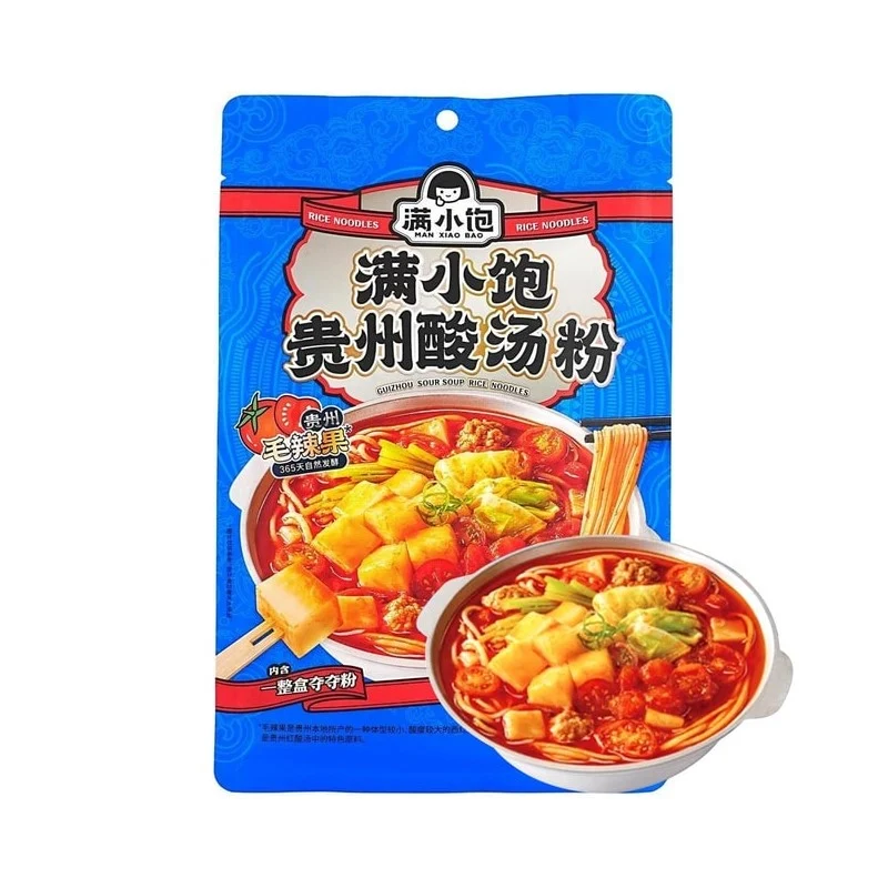 [Self-operated] China Man Xiao Bao Guizhou Sour Soup Rice Noodles 371g Guizhou Flavor Hot New Product Includes a Whole Box of Instant Spicy Rice Noodles Ramen Soup Instant Noodles
