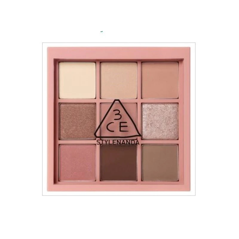 3CE MOOD RECIPE 9-Color Multi-Purpose Eyeshadow Palette (8g) Rosy Muhly Pink-Orange-Brown