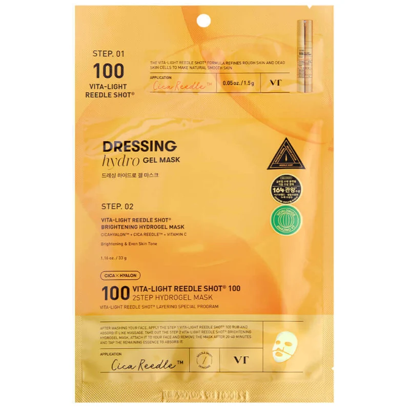 VT Cosmetics Vita-Light Reedle Shot 100 Two-Step Hydrogel Mask (Yellow)
