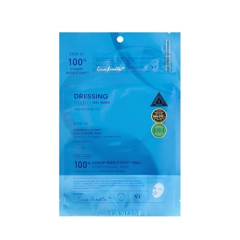 VT Cosmetics Hydrop Reedle Shot 100hl Two-Step Hydrogel Mask (1 Sheet) - Blue Hyaluronic Acid Hydrating Mask