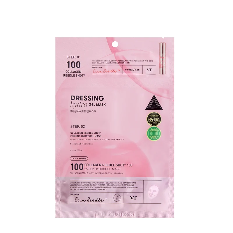 VT Cosmetics Collagen Reedle Shot 100 Two-Step Hydrogel Mask (Pink)