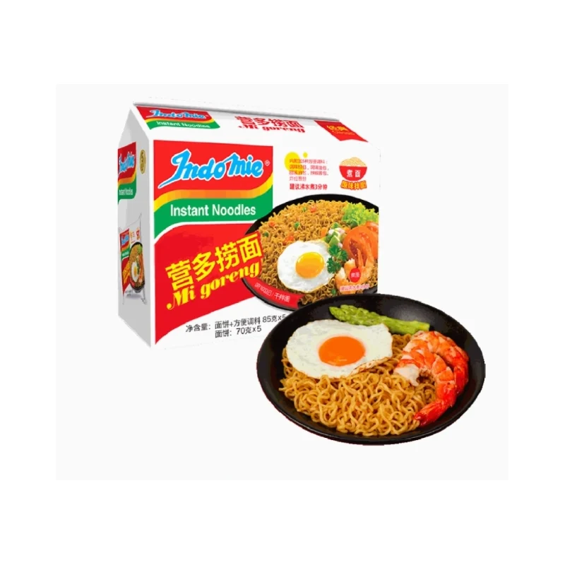 [Self-operated] Indonesian Indo mie Yingduo noodles original flavor mixed noodles five packs 85g*5 instant noodles bagged ramen noodles