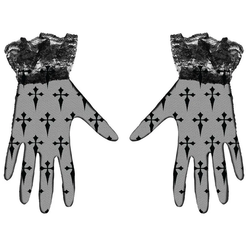 Gothic Handschuhe mit Kreuzen