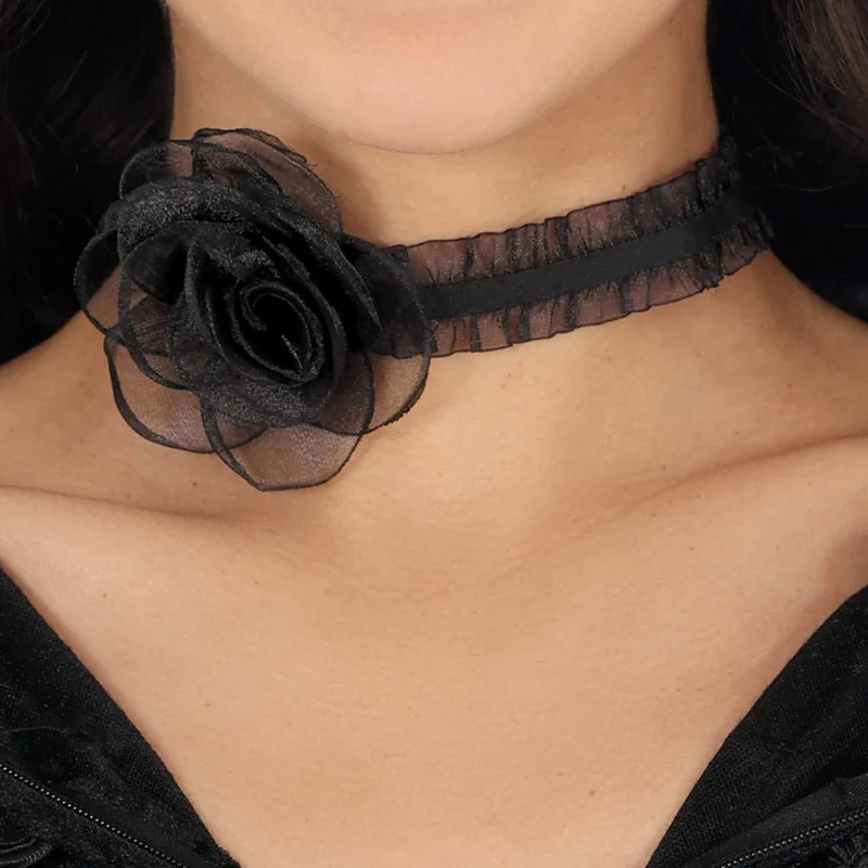 Gothic Halskette mit Blume