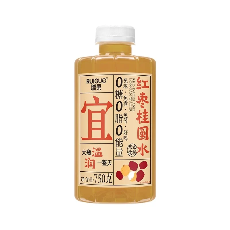 [Self-operated] China RUIGUO Ruiguoyi red dates and longan water herbal drink 750g simple ingredients new Chinese health drink low fat breakfast drink 0 added plant protein drink
