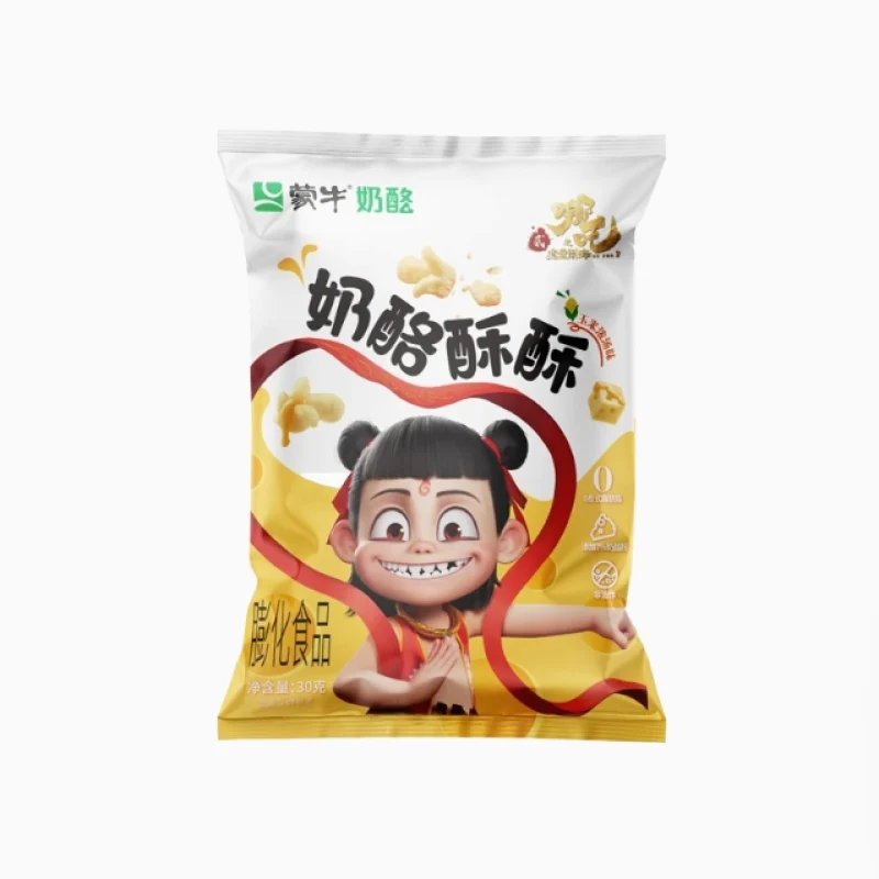 [Self-operated] China MENGNIU Mengniu Cheese Crisp 30g Non-fried 0 trans-healthy puffed snacks potato chips office snacks