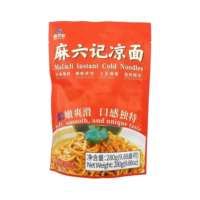 [Self-operated] China MALUJI Ma Liuji cold noodles 280g bagged instant noodles bagged instant refreshing and chewy instant boiled semi-dry noodles cold noodles instant food late night lazy breakfast