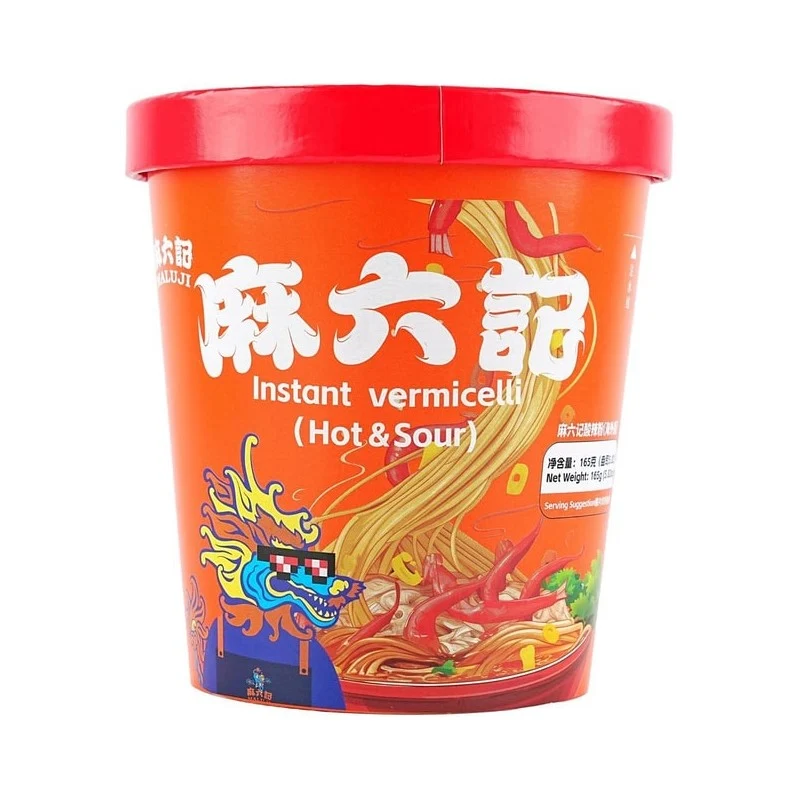 [Self-operated] China MALUJI Ma Liuji hot and sour noodles instant dry powder overseas version 165g instant ceiling bucket sweet potato noodles instant vermicelli