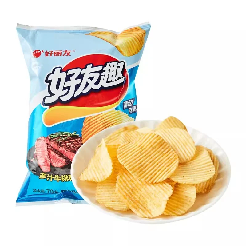 [Self-operated] Korean ORION Haoliyouyouqu original cut potato chips juicy steak flavor 70g casual snacks puffed food