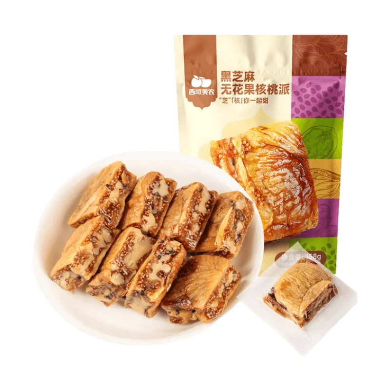 [Self-operated] China Xiyu Meinong Black Sesame Fig Walnut Pie 158g Ingredients Clean Healthy Snacks Pregnant Snacks