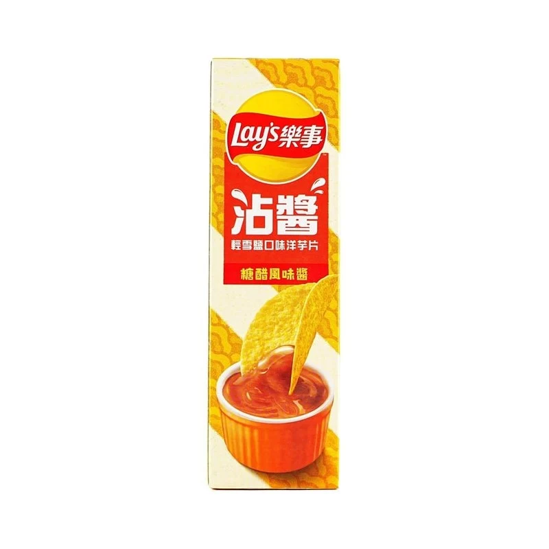 [Self-operated] China Pepsi LAY'S Taiwan version of the sauce potato chips light snow salt potato chips + sweet and sour flavor sauce 85g contains a whole box of sweet and sour sauce snacks puffed food