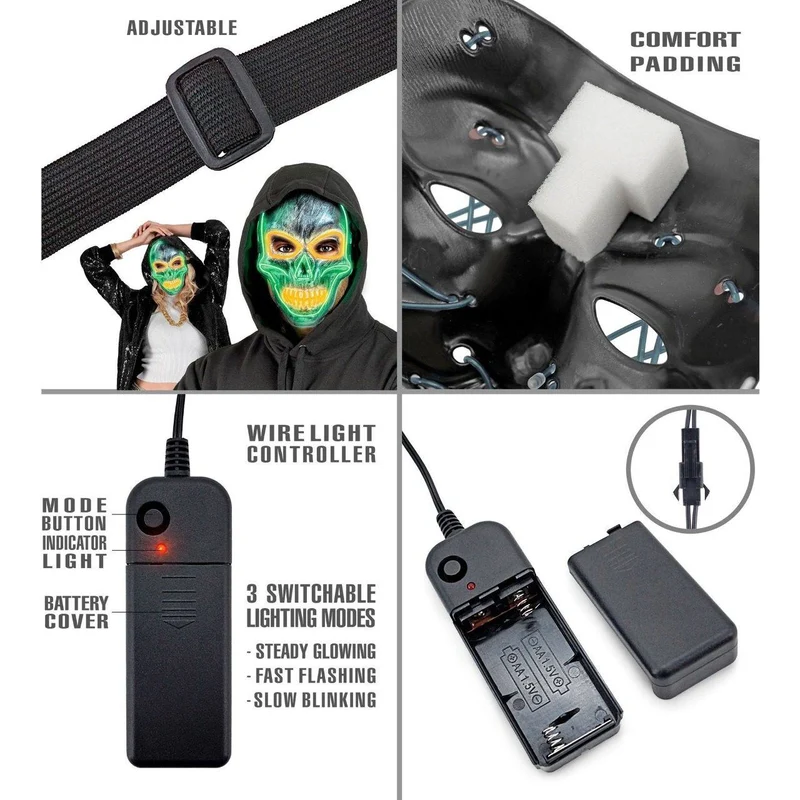 LED Totenkopfmaske