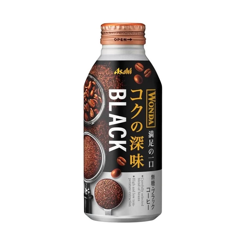 [Self-operated] Japan ASAHI Asahi Wanda coffee beverage Asahi series sugar-free black coffee 400g office study refreshing