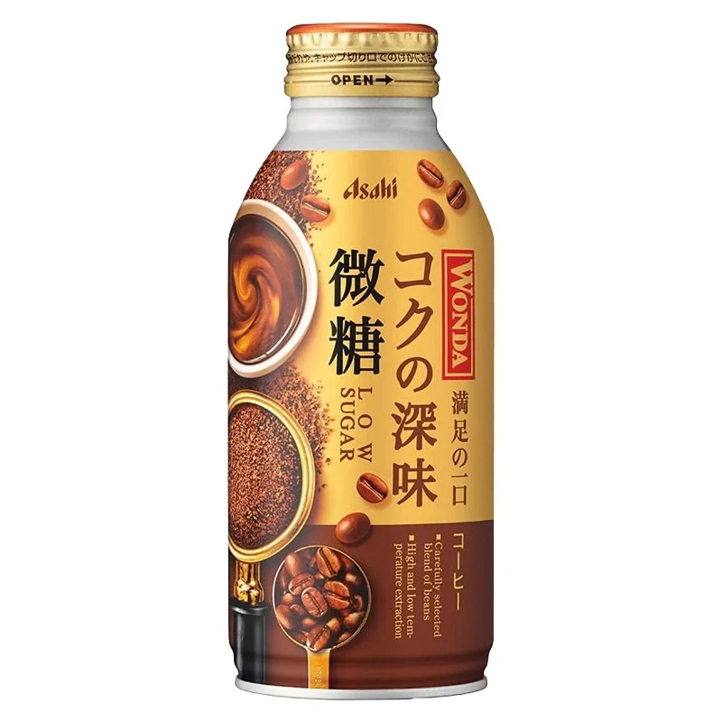 [Self-operated] Japan ASAHI Asahi Wanda coffee beverage Asahi series light sugar latte coffee 370g office study refreshing
