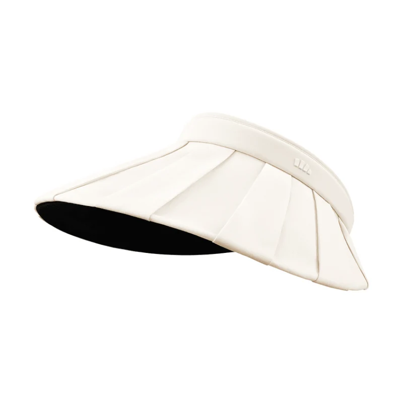 [Self-operated] China Beneunder Banana Women's Pleated Shell Black Vinyl Sun Protection Hat Ivory Beige 55-58cm 1 Hat Brim Length 14.5cm Lightweight Breathable Anti-ultraviolet Summer Sun Protection Large Brim Hat