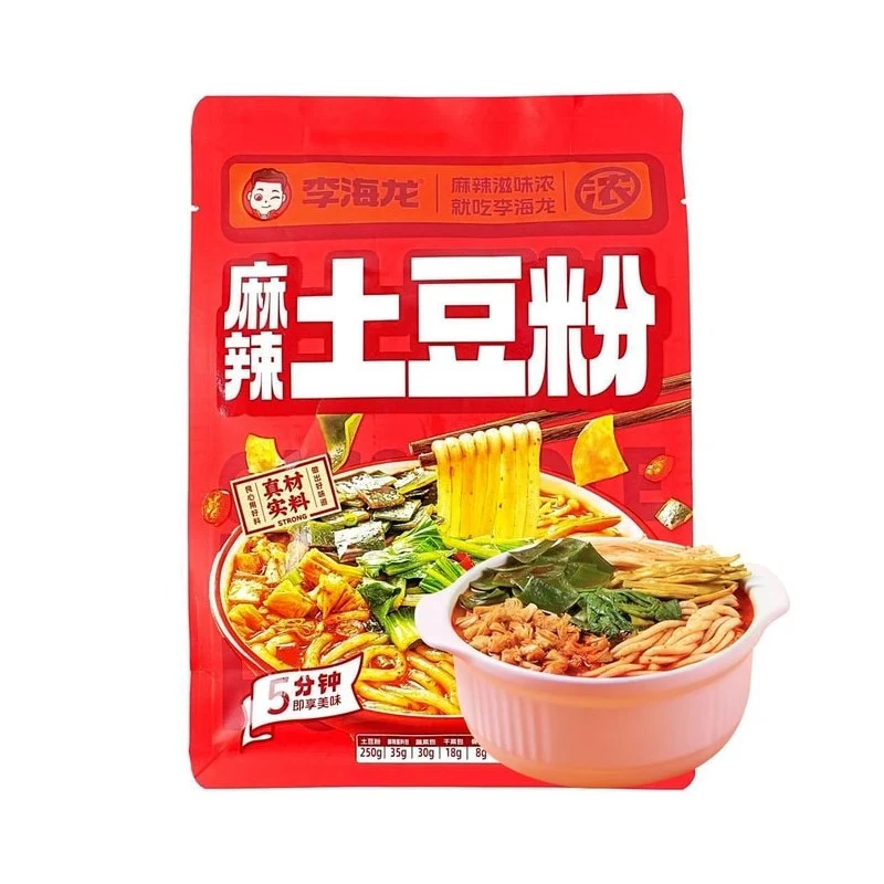 [Self-operated] China Li Hailong Spicy Potato Noodles 362g with seasoning packet Q elastic smooth appetizer snack self-cooked late night fast food